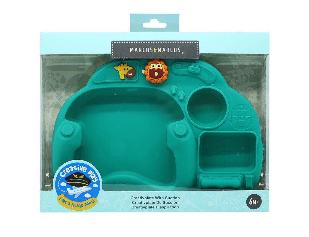 Marcus & Marcus - Creativplate With Suction - Little Pilot - Ollie - Laadlee