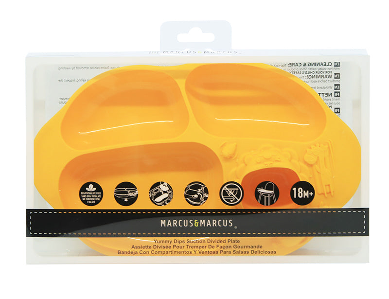 Marcus & Marcus - Silicone Yummy Dips Suction Divided Plate - Lola - Laadlee