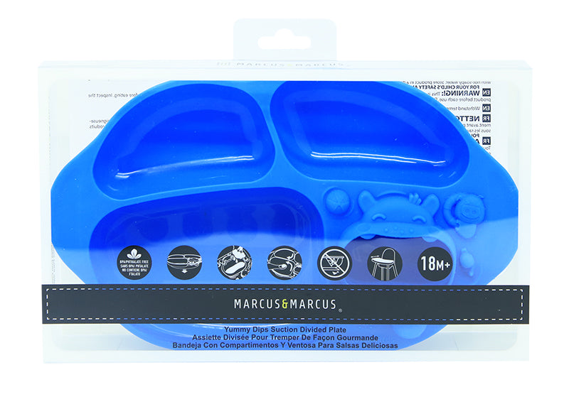 Marcus & Marcus - Silicone Yummy Dips Suction Divided Plate - Lucas - Laadlee