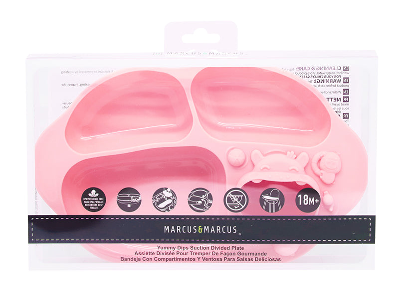 Marcus & Marcus - Silicone Yummy Dips Suction Divided Plate - Pokey - Laadlee
