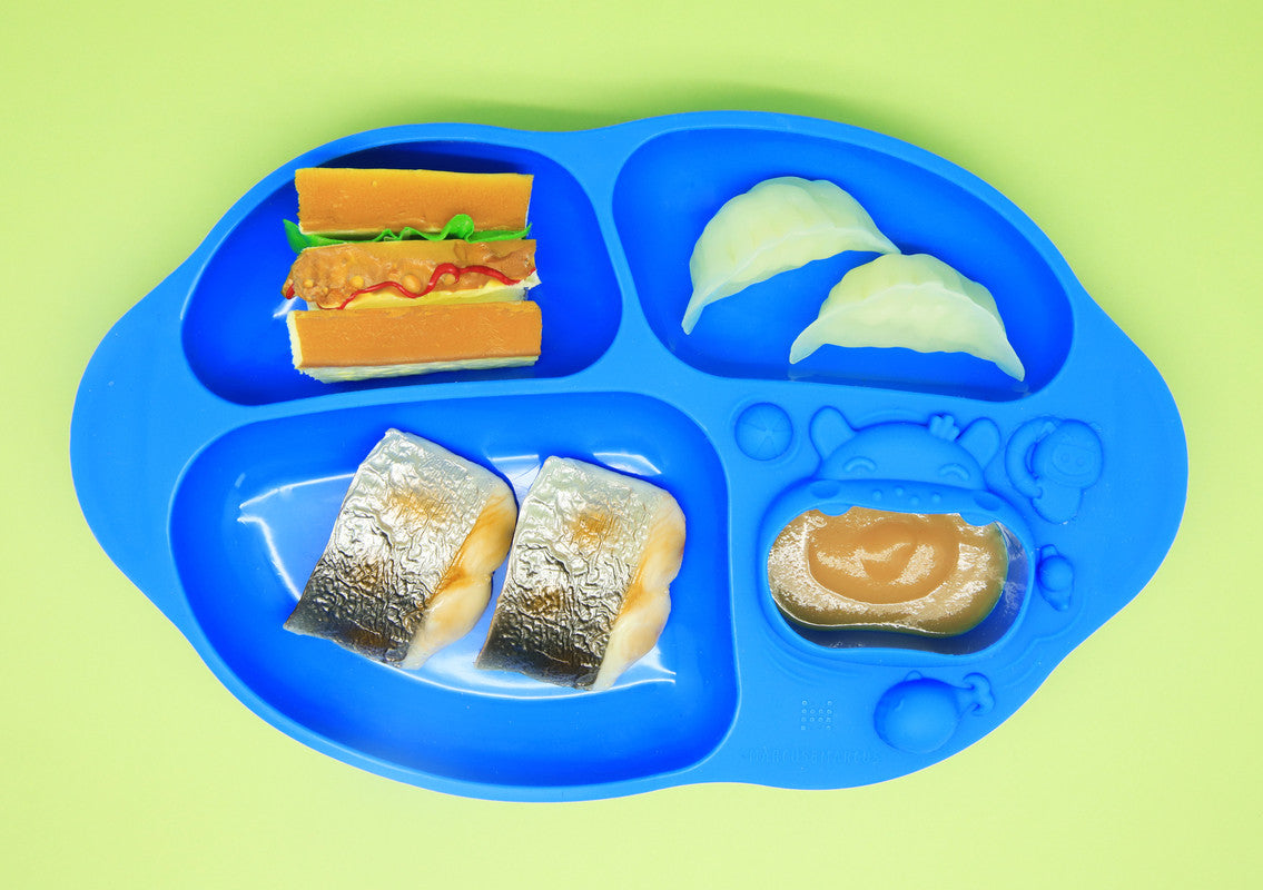 Marcus & Marcus - Silicone Yummy Dips Suction Divided Plate - Lucas - Laadlee