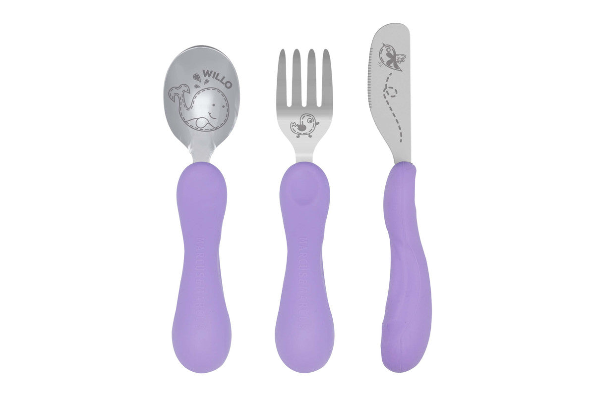 Marcus & Marcus - Silicone and Stainless Steel Easy Grip Cutlery Set - Willo - Laadlee
