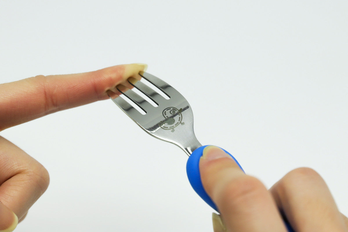 Marcus & Marcus - Silicone and Stainless Steel Easy Grip Spoon & Fork Set - Lucas - Laadlee