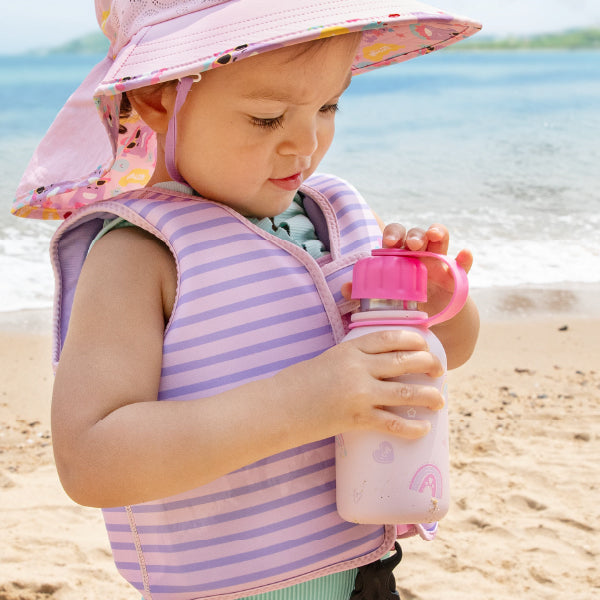 Marcus & Marcus - Stainless Steel Double Wall Vacuum Insulated Water Bottle - Rainbow - Pink - 350 ml - Laadlee