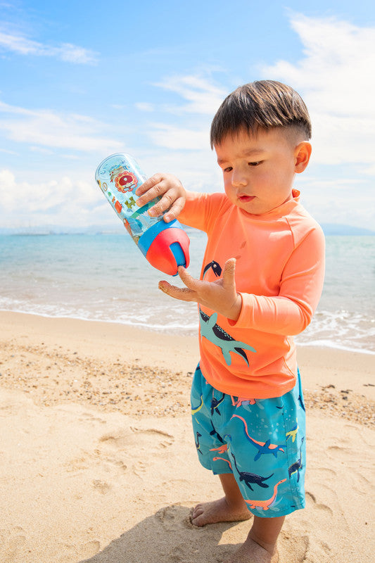 Marcus & Marcus - Germ Repel Tritan Straw Water Bottle - Adventure, 400ml - Blue - Laadlee