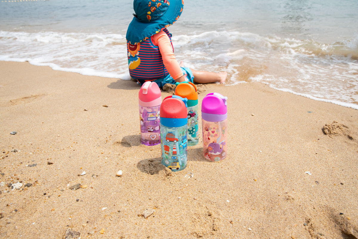 Marcus & Marcus - Germ Repel Tritan Straw Water Bottle - Lolly, 400ml - Purple - Laadlee