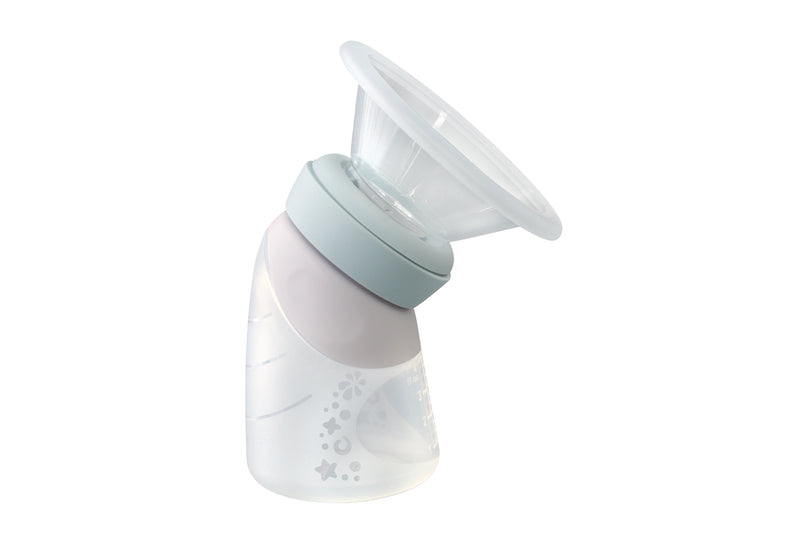 Marcus & Marcus - 2 in 1 Silicone Breast Pump & Angled Feeding Bottle Set - Mint - Laadlee