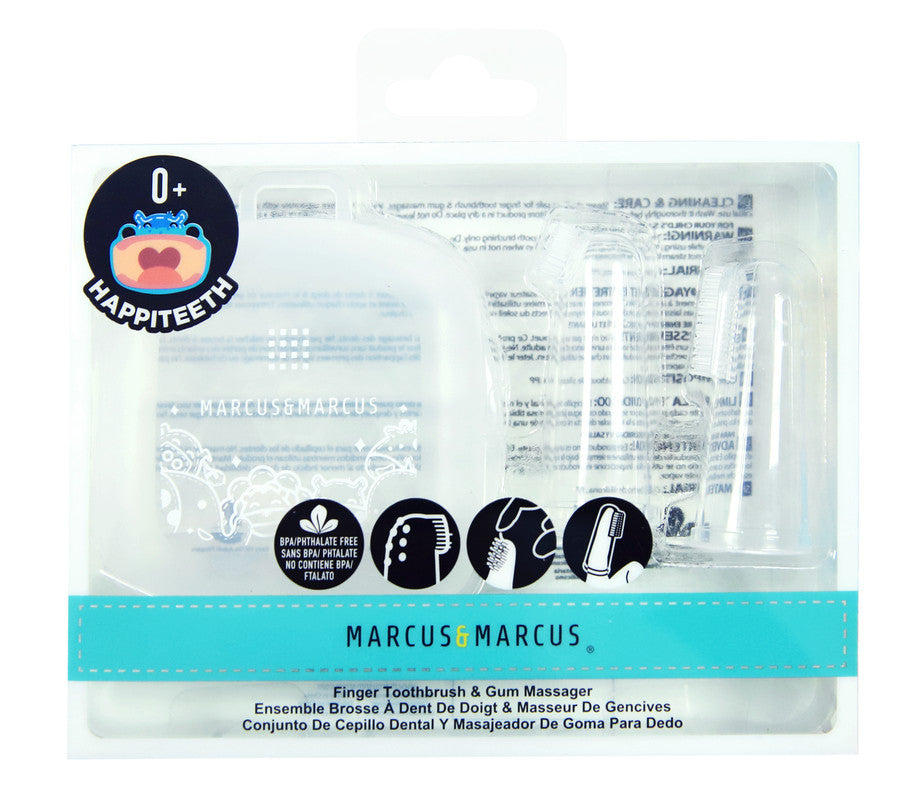 Marcus & Marcus - Finger Toothbrush and Gum Massager Set with Storage Case - Laadlee