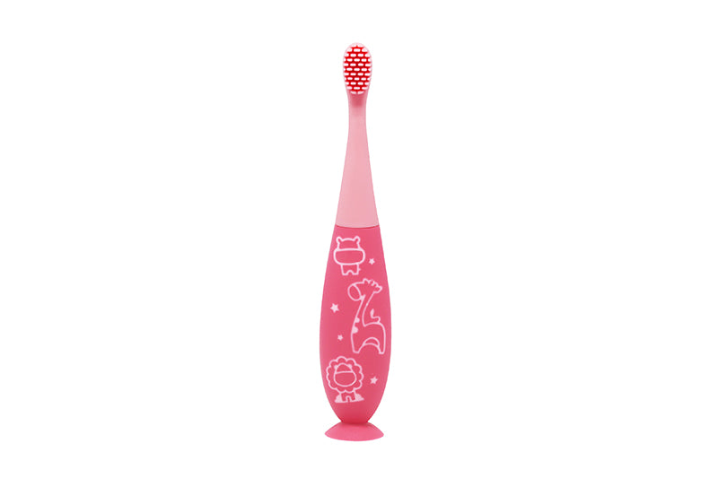 Marcus & Marcus - Silicone Reusable Toddler Toothbrush - Pink - Laadlee