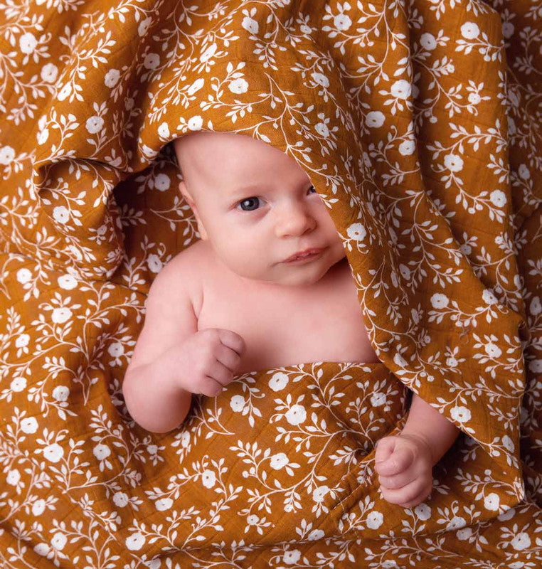 A Little Lovely Company Muslin Cloth XL - Blossom - Caramel - Laadlee