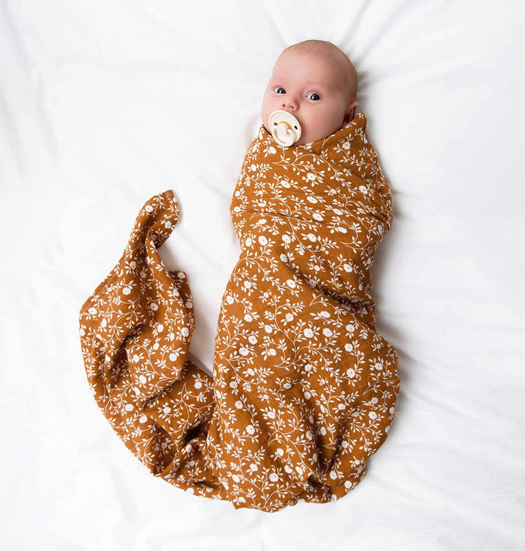 A Little Lovely Company Muslin Cloth XL - Blossom - Caramel - Laadlee