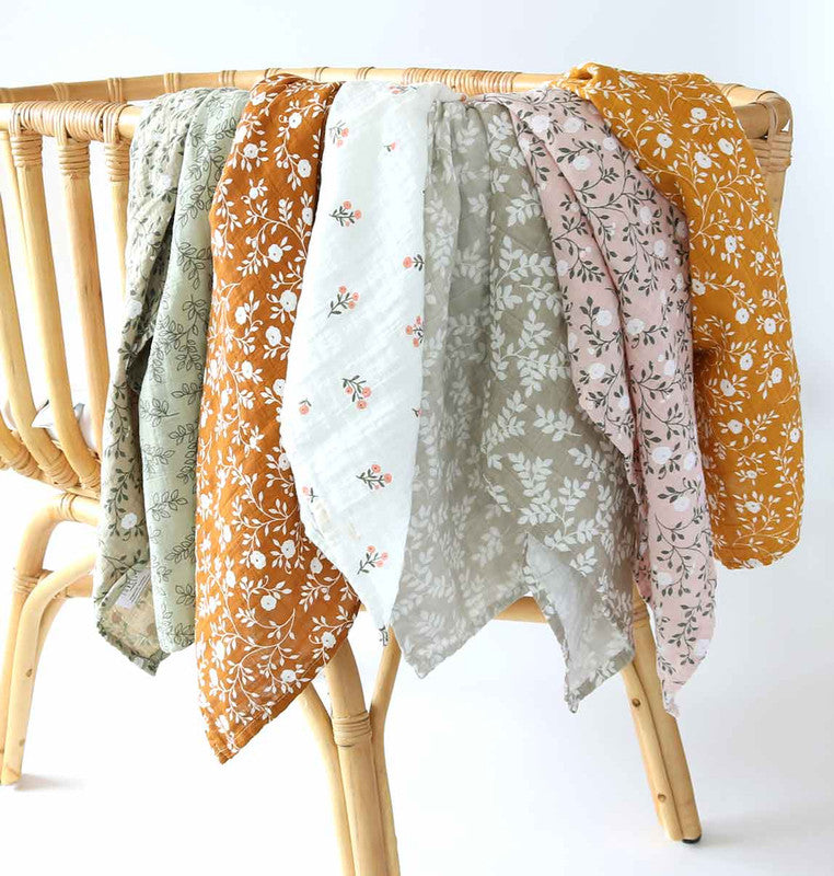 A Little Lovely Company Muslin Cloth Set of 2 - Little Flowers - Laadlee