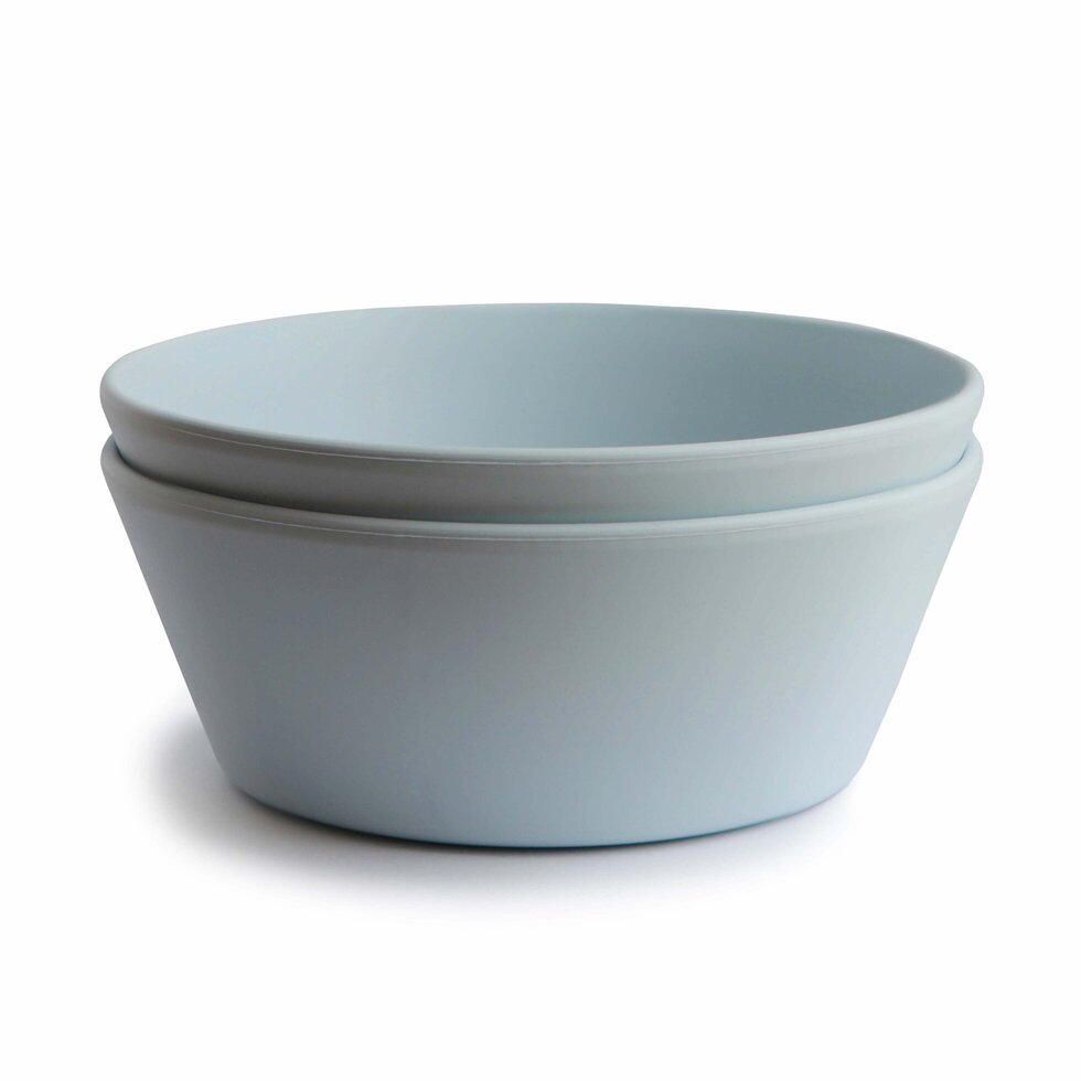 Mushie Dinner Bowl Round Powder Blue - Laadlee