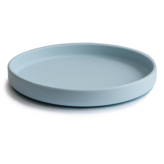 Mushie Classic Silicone Suction Plate Powder Blue - Laadlee