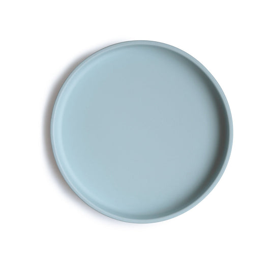 Mushie Classic Silicone Suction Plate Powder Blue - Laadlee