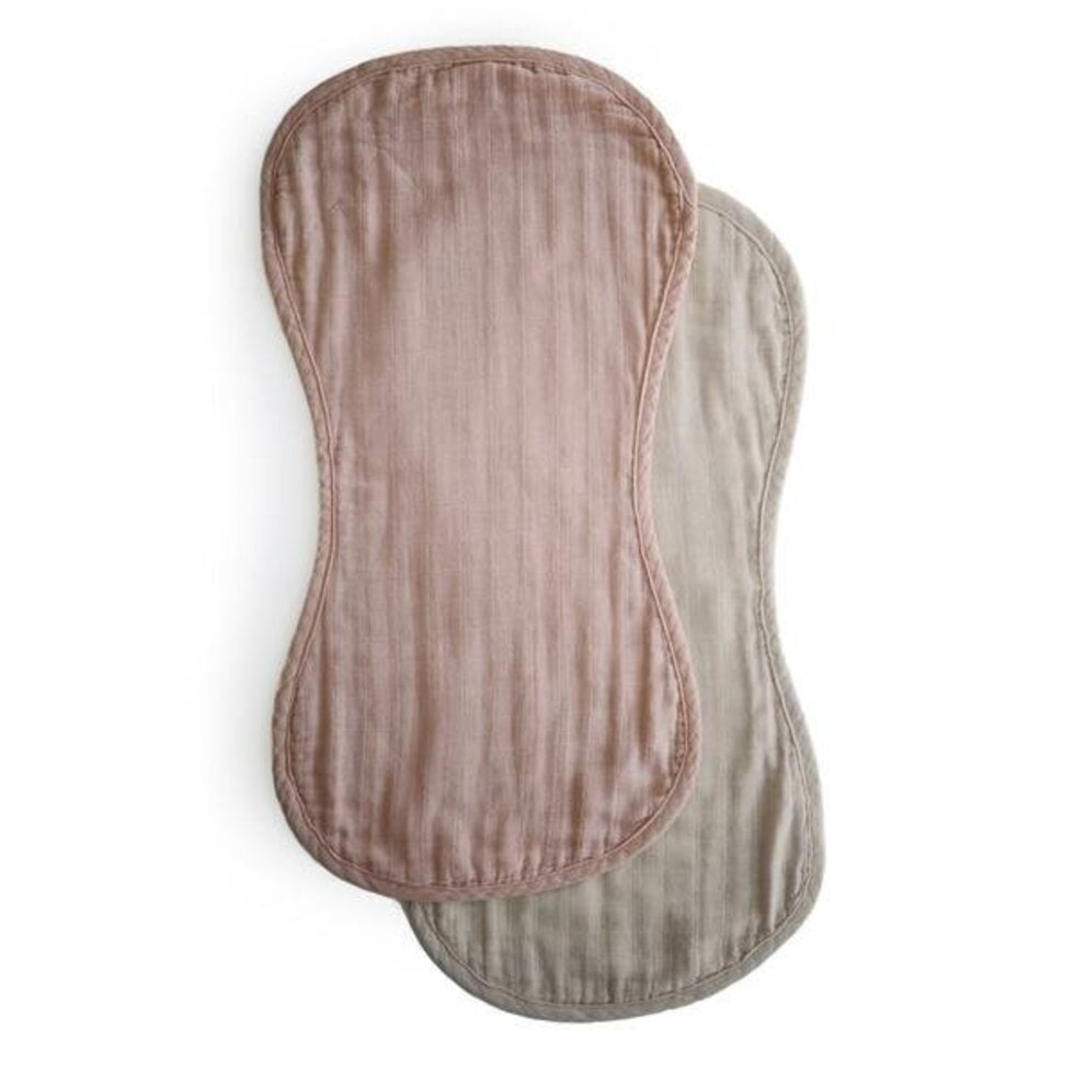 Mushie Burp Cloth Blush/Fog - Laadlee