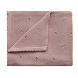 Mushie Knitted Baby Blanket Pointelle Blush - Laadlee