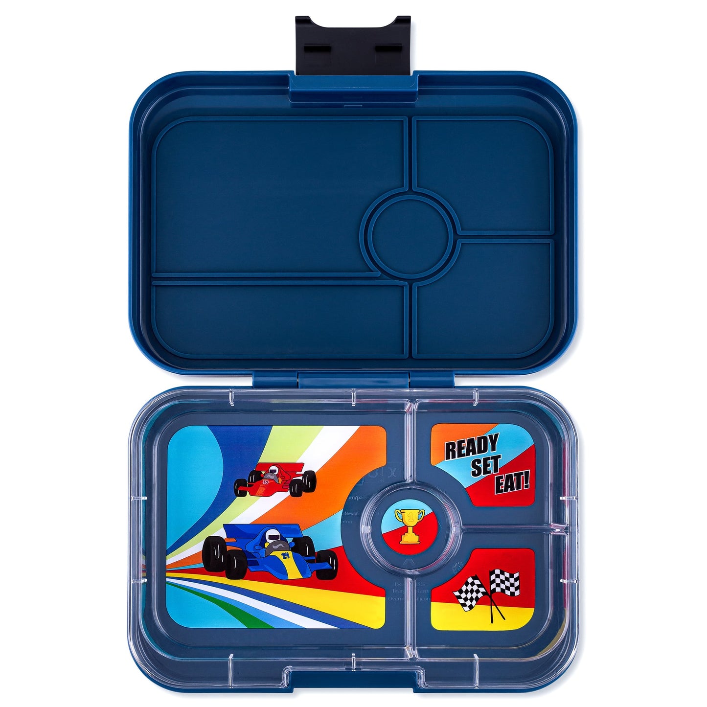 Yumbox Tapas 4 Compartment Race Cars Lunch Box - Monte Carlo Navy - Laadlee