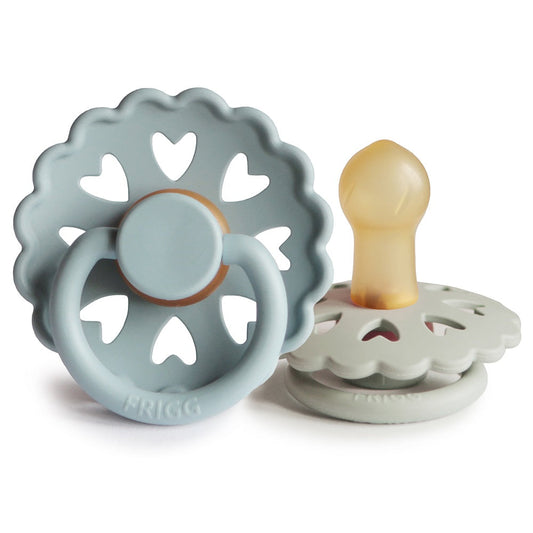 Frigg Fairytale Latex Baby Pacifier 6M-18M, 2Pack, Stone Blue/Willow Grey -Size 2 - Laadlee