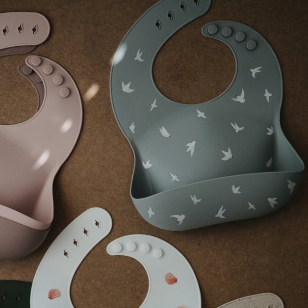Mushie Silicone Bib Seagull Cadet - Laadlee