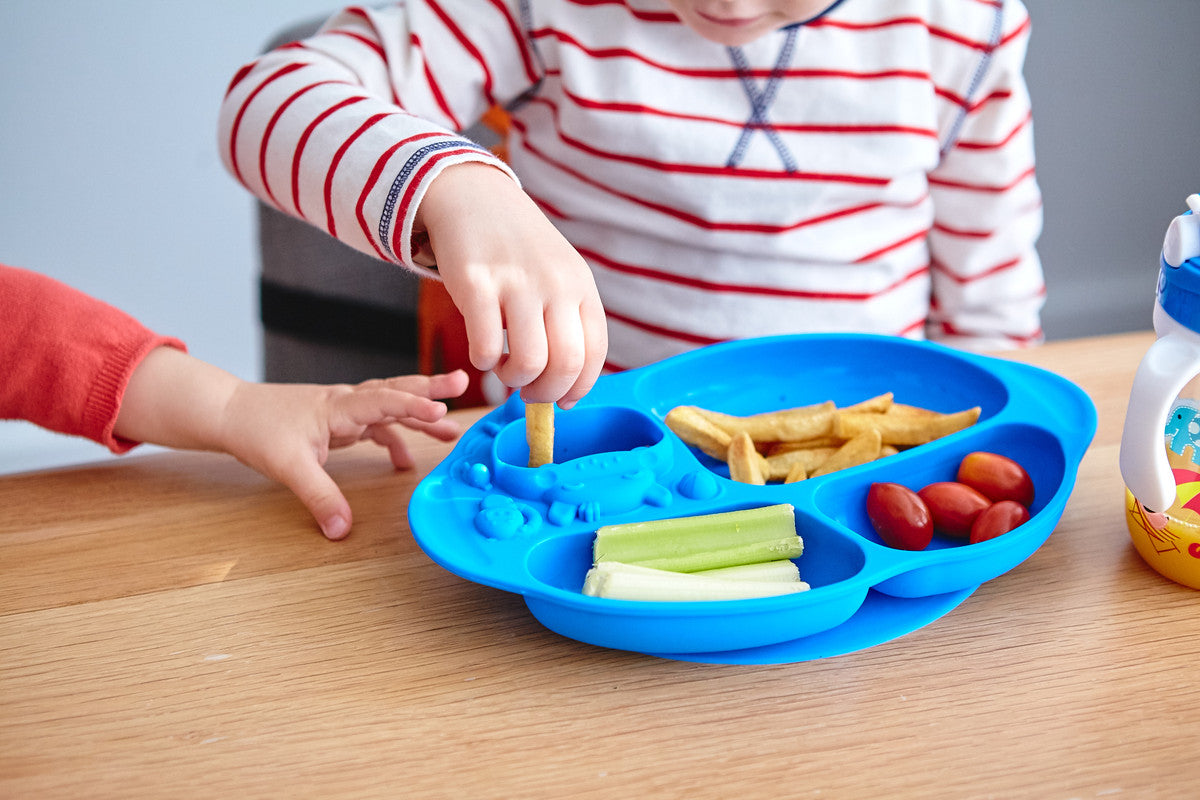 Marcus & Marcus - Silicone Yummy Dips Suction Divided Plate - Ollie - Laadlee