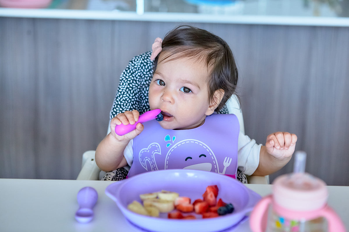 Marcus & Marcus - Silicone Palm Grasp Spoon & Fork Set - Willo - Laadlee