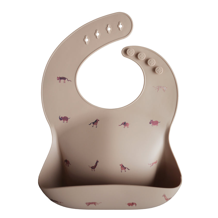 Mushie Silicone Bib Brown Safari - Laadlee