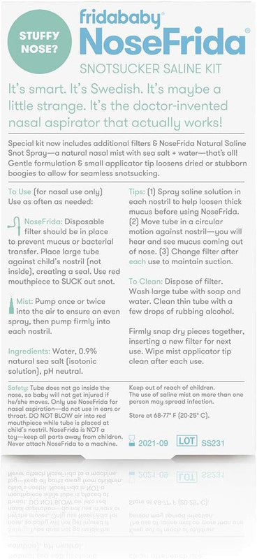 Frida Baby - The Snot Sucker Saline Kit - Laadlee