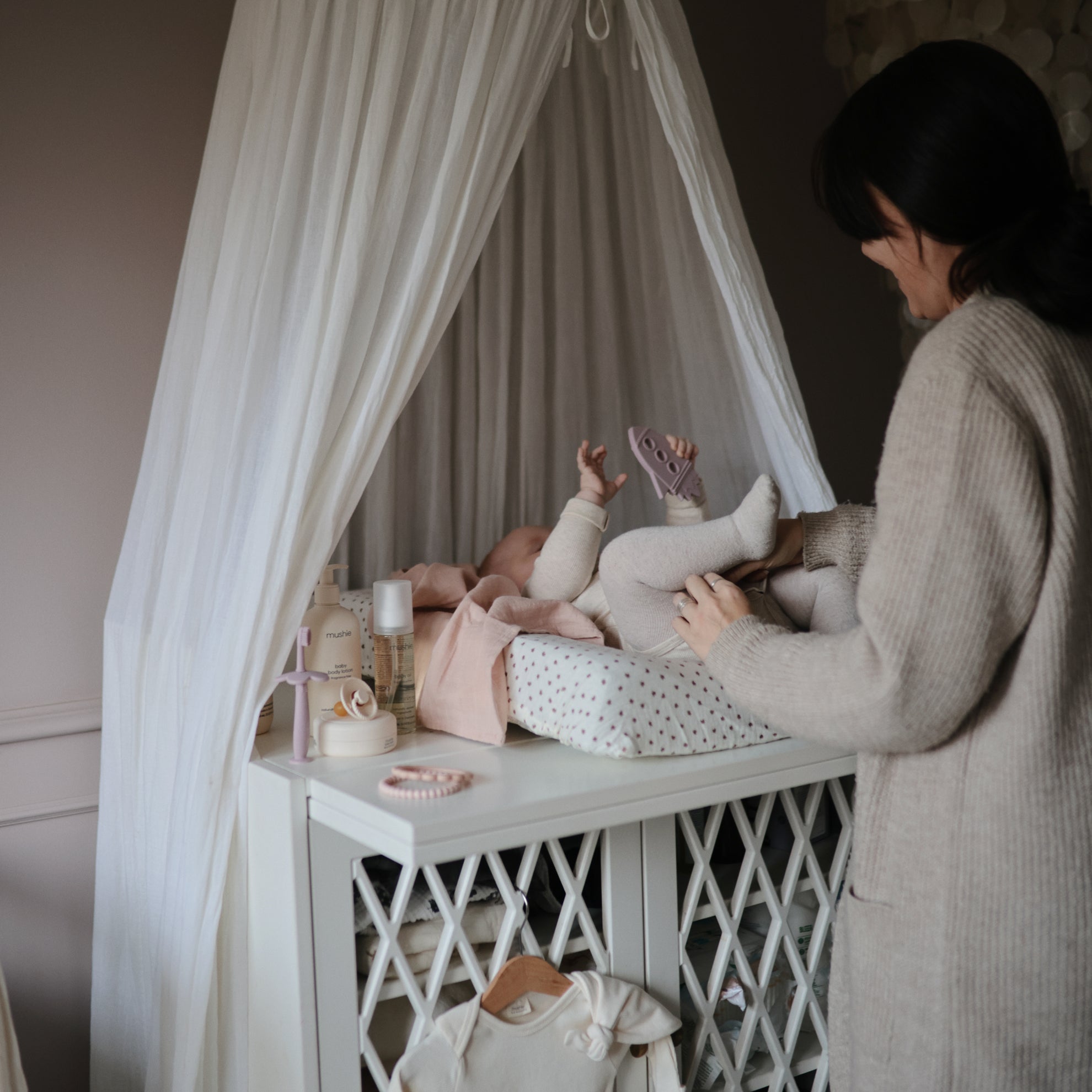 Mushie Changing Pad Cover White - Laadlee