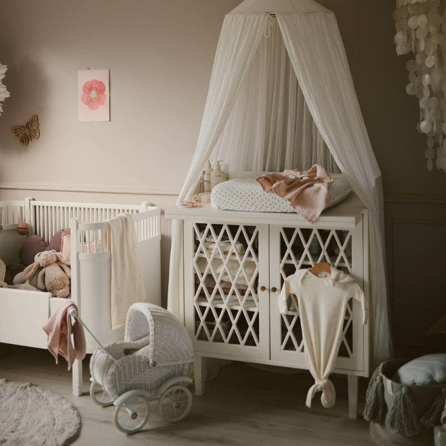 Mushie Ribbed Knotted Baby Gown Ivory - Laadlee