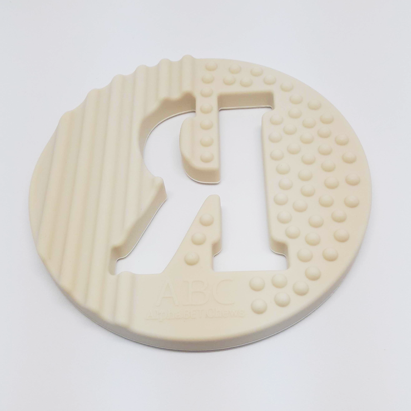One.Chew.Three Alphabet Chews Silicone Teether - R - Cream - Laadlee