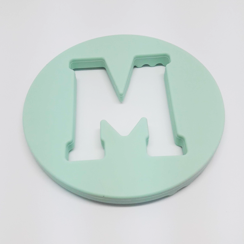 One.Chew.Three Alphabet Chews Silicone Teether - M - Mint - Laadlee