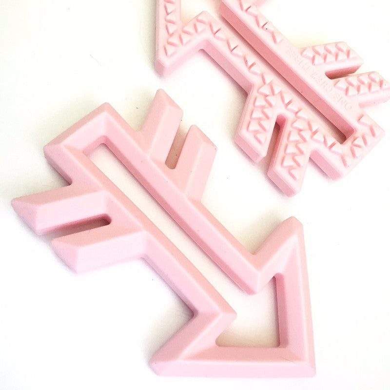 One.Chew.Three Arrow Silicone Teether - Pink - Laadlee