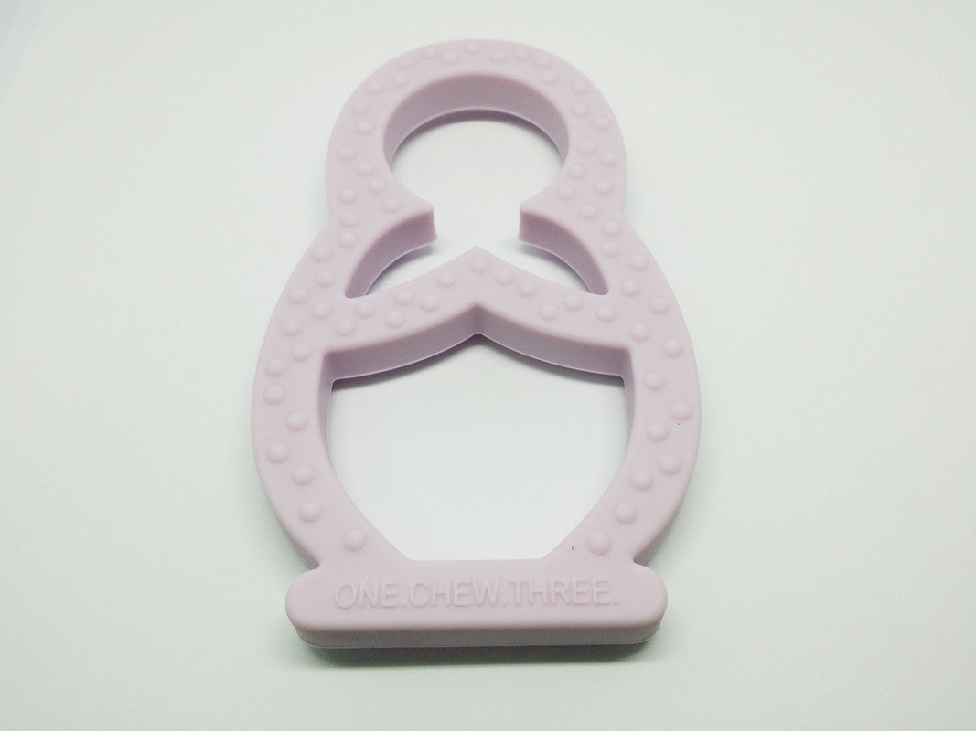One.Chew.Three Babushka Silicone Teether - Lilac - Laadlee