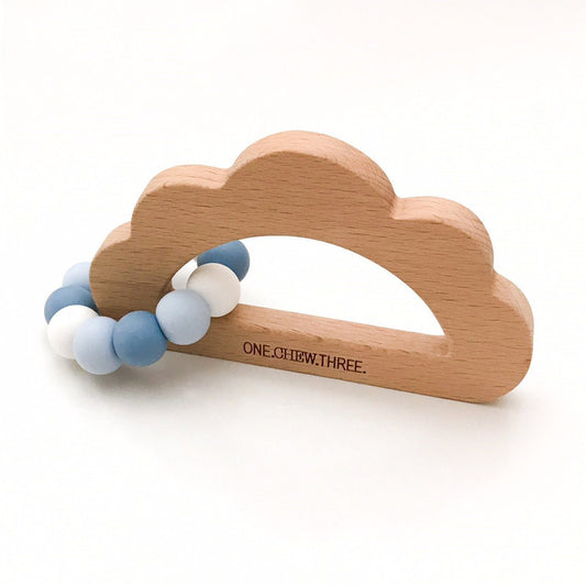 One.Chew.Three Cloud Teether - Sky Blue - Laadlee