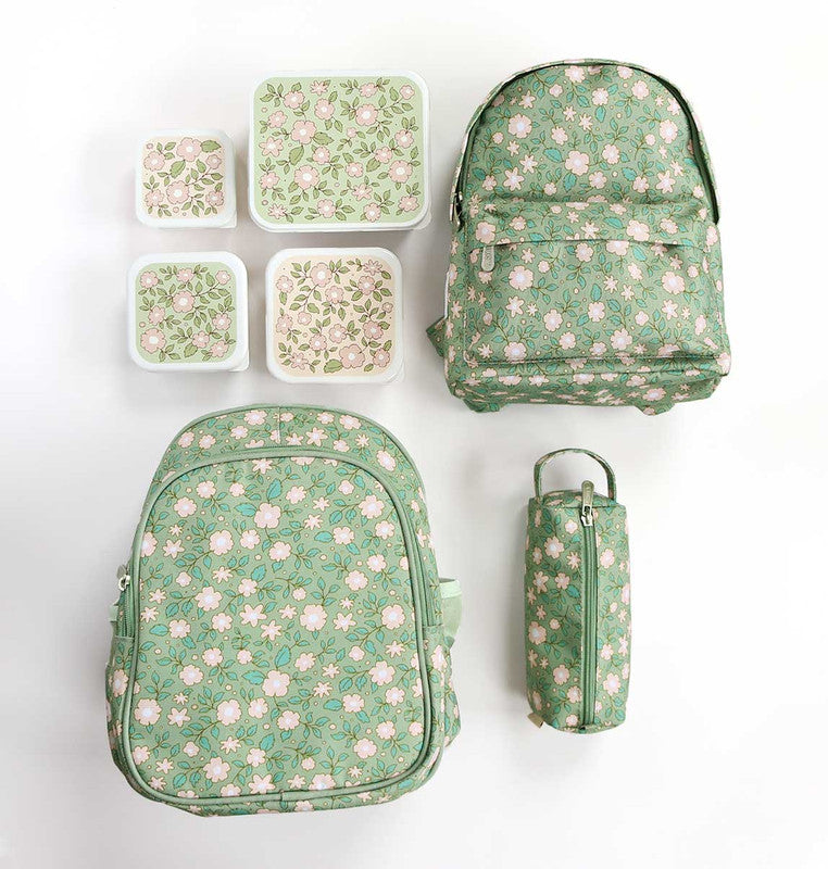 A Little Lovely Company Pencil Case - Blossoms Sage - Laadlee