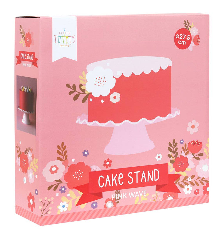 A Little Lovely Company Cake Stand Wave Pink - Laadlee