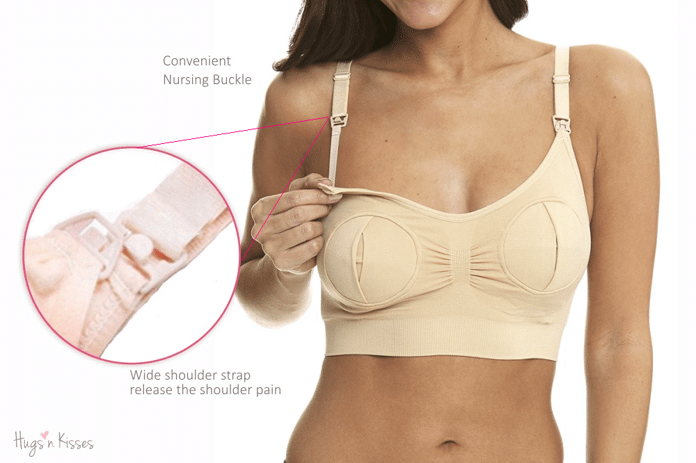 Hugs'n Kisses Hands-Free Pumping / Nursing Bra Latte Extra Large - Laadlee