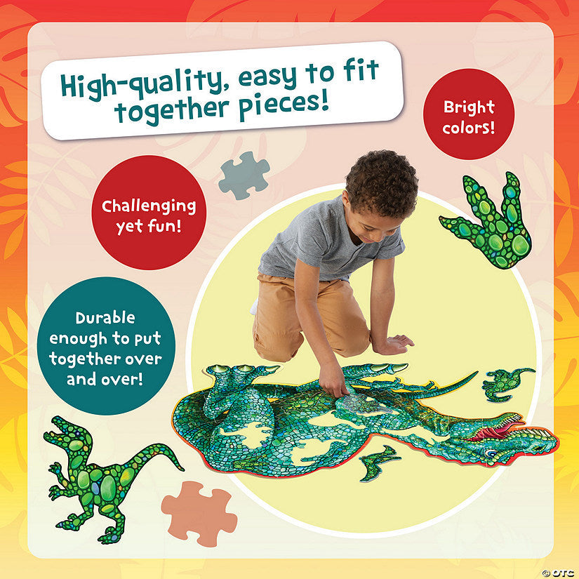 Peaceable Kingdom Floor Puzzle: Shiny Dinosaur - Laadlee