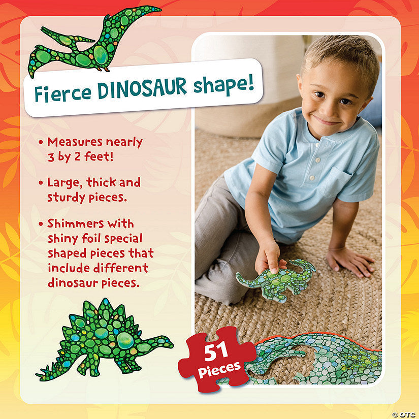 Peaceable Kingdom Floor Puzzle: Shiny Dinosaur - Laadlee