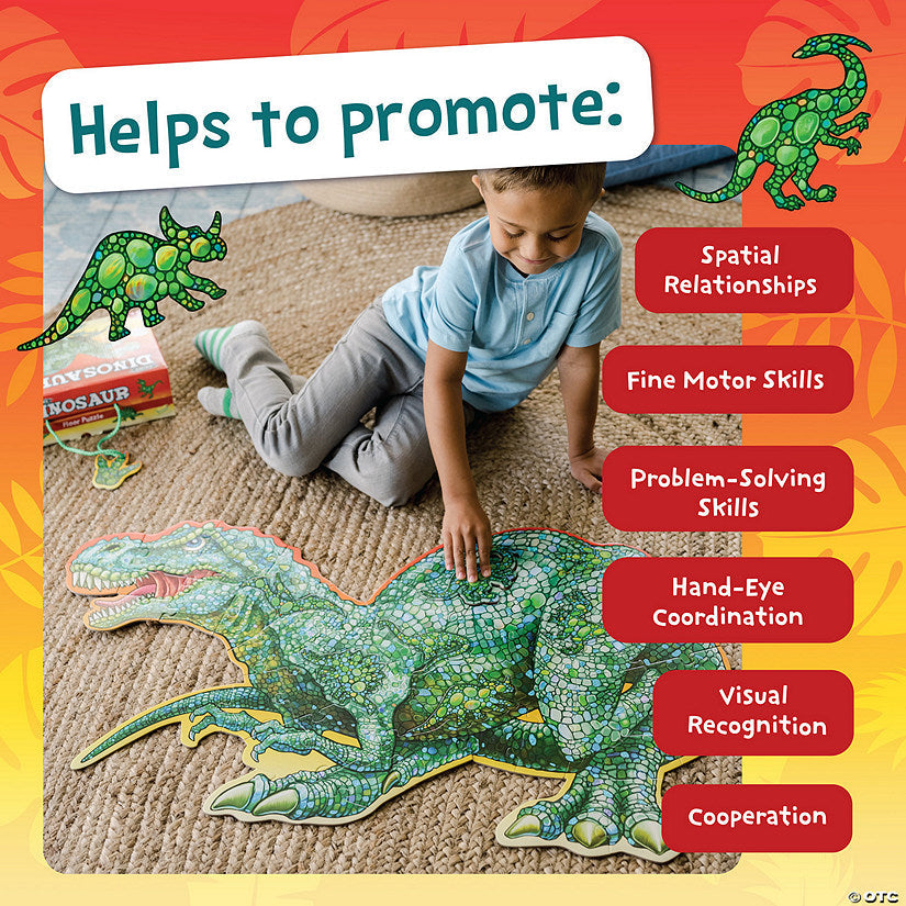 Peaceable Kingdom Floor Puzzle: Shiny Dinosaur - Laadlee