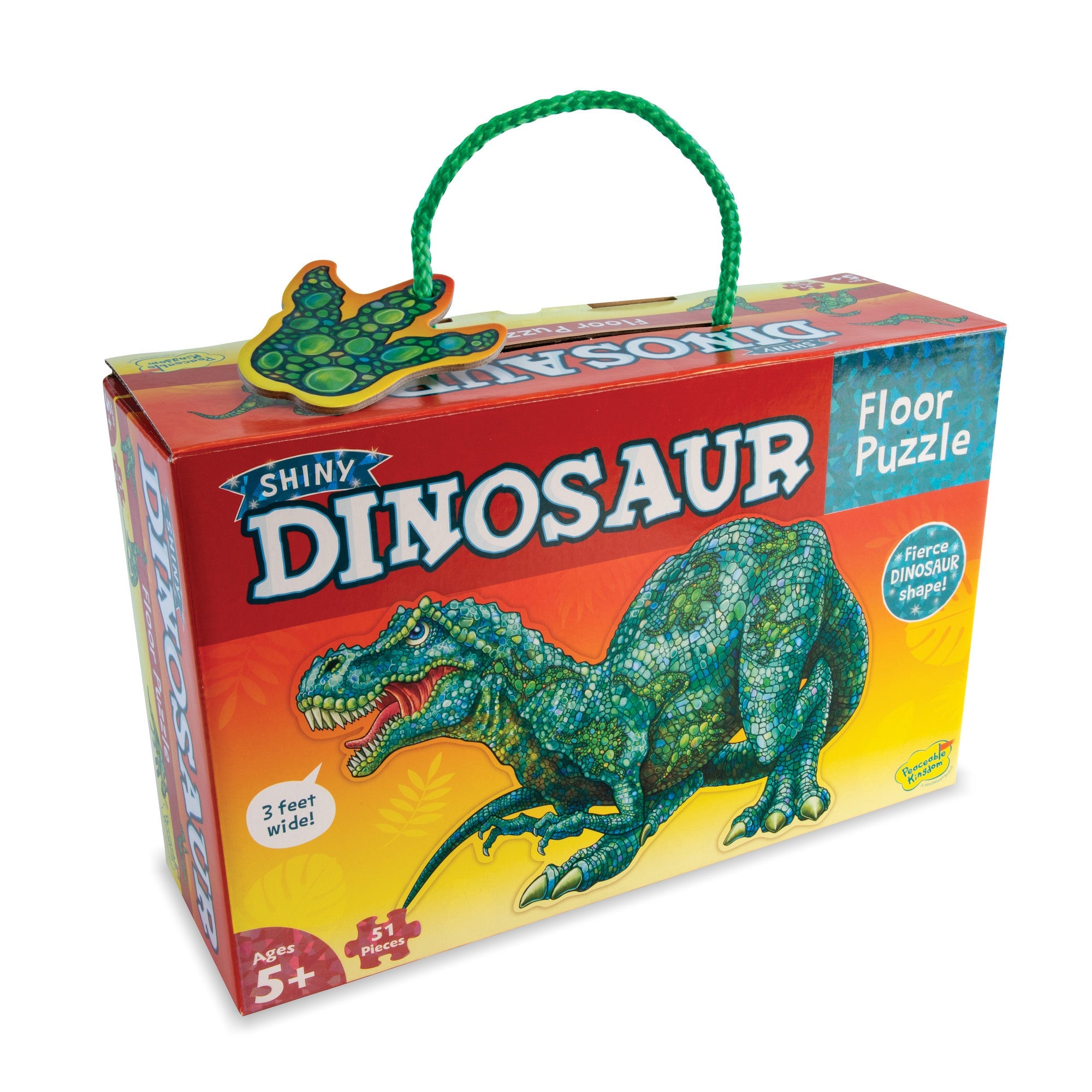 Peaceable Kingdom Floor Puzzle: Shiny Dinosaur - Laadlee