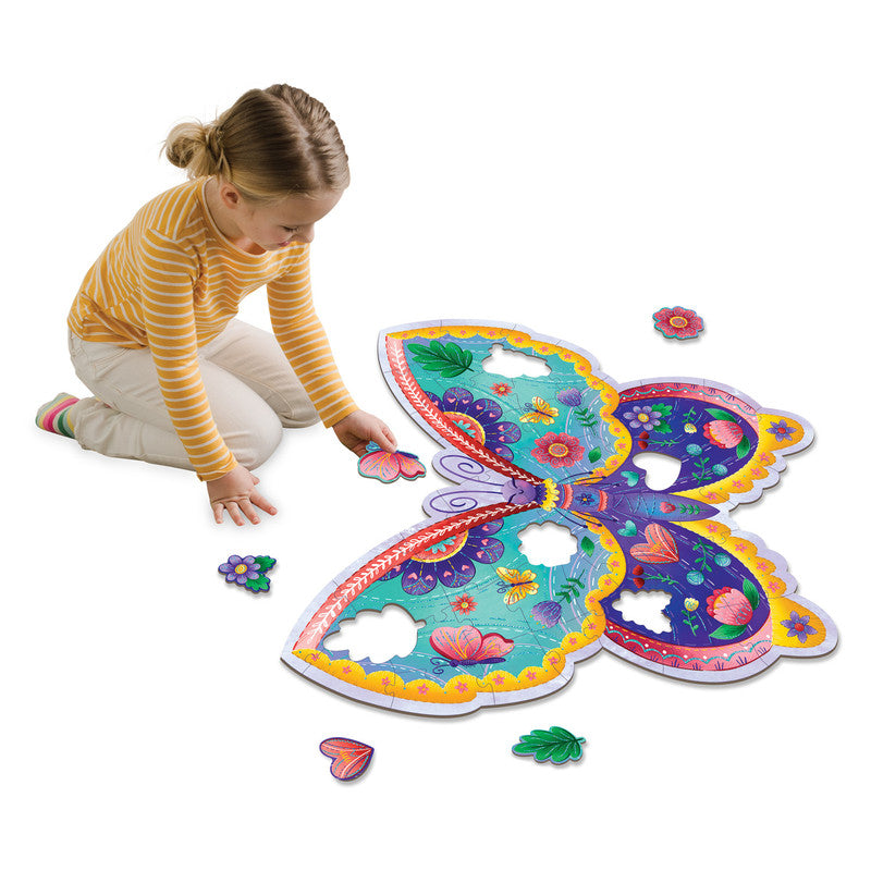 Peaceable Kingdom Butterfly Floor Puzzle - Laadlee