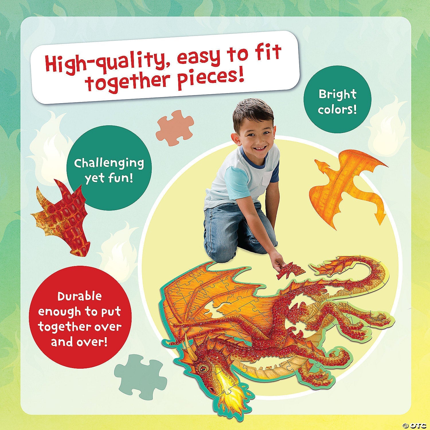 Peaceable Kingdom Floor Puzzle: Dragon - Laadlee