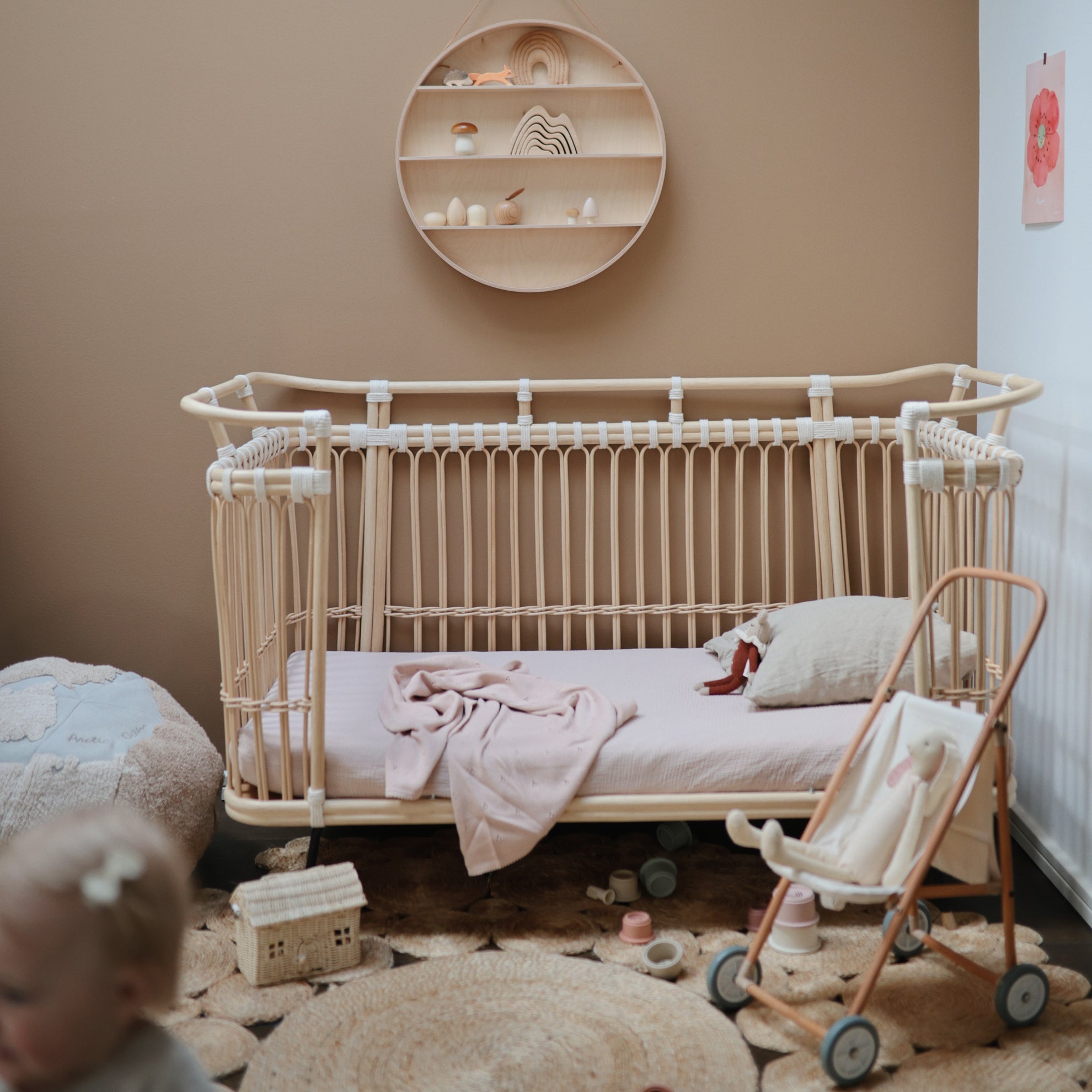 Mushie Crib Sheet Medium Blush - Laadlee