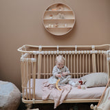 Mushie Knitted Baby Blanket Pointelle Blush - Laadlee