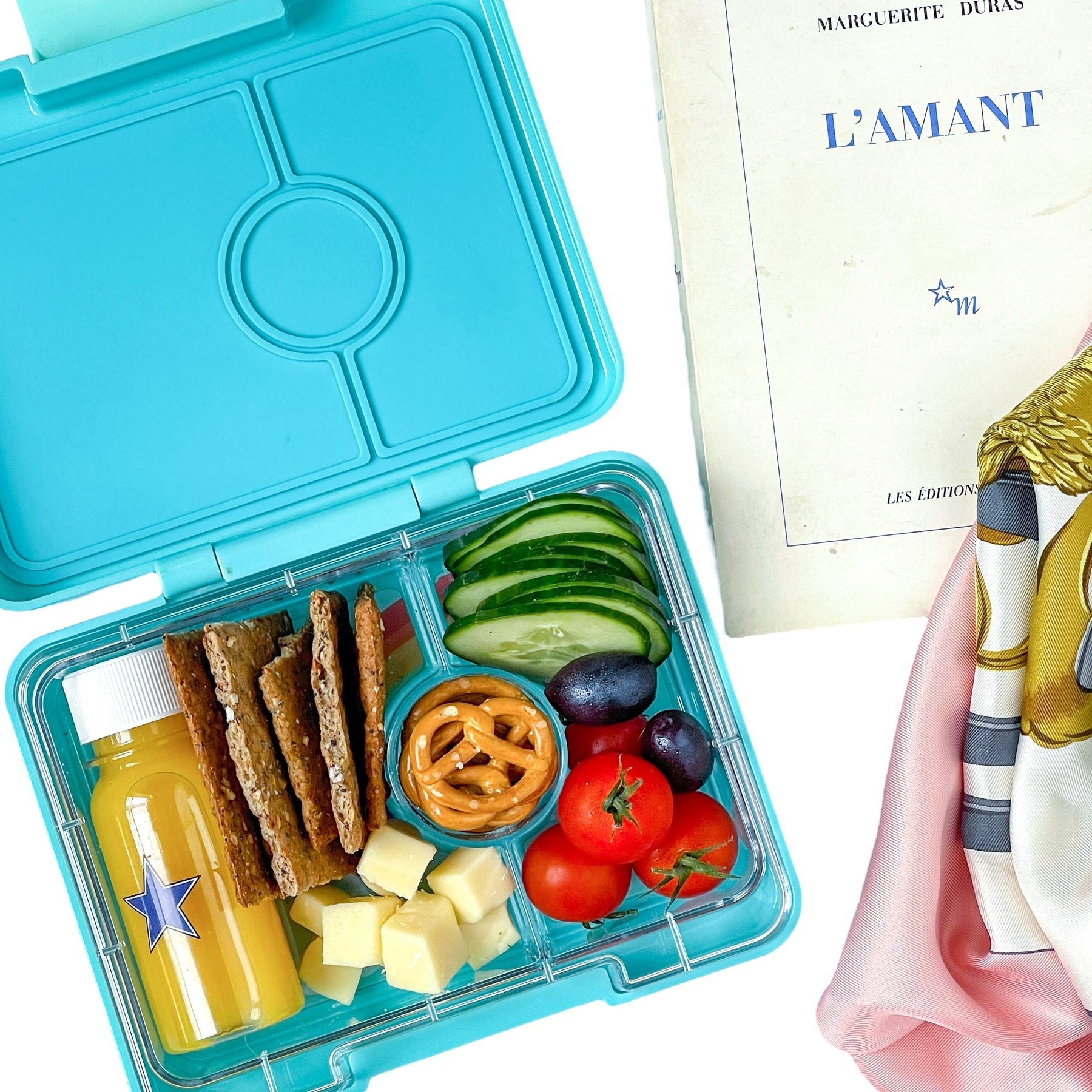 Yumbox 3 Compartment Snack Box - Misty Aqua - Laadlee