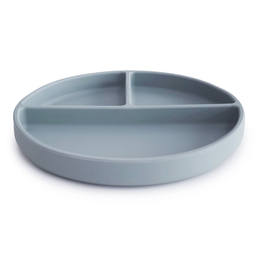 Mushie Silicone Plate Powder Blue - Laadlee
