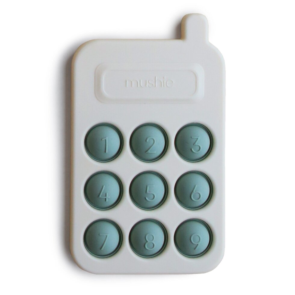 Mushie Phone Press Toy Cambridge Blue - Laadlee