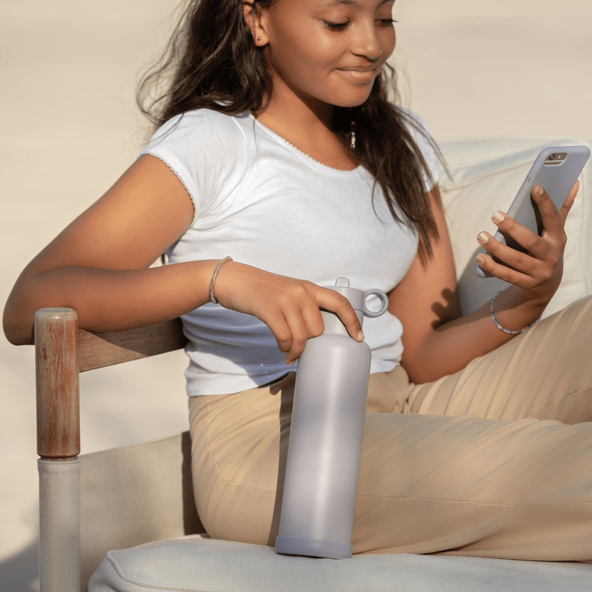 Citron Stainless Steel Water Bottle 750ml - Purple - Laadlee